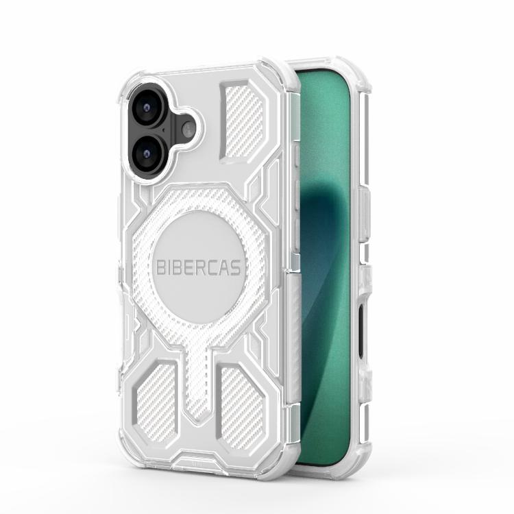 For iPhone 17 BIBERCAS Transparent Color Series MagSafe Air Bag Shockproof Phone Case(White) - iPhone 17 Cases by BIBERCAS | Online Shopping UK | buy2fix