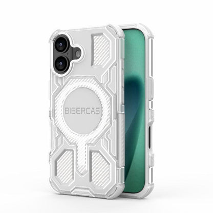 For iPhone 17 BIBERCAS Transparent Color Series MagSafe Air Bag Shockproof Phone Case(White) - iPhone 17 Cases by BIBERCAS | Online Shopping UK | buy2fix