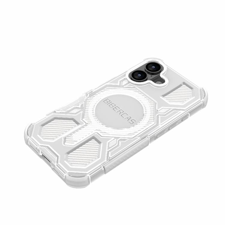 For iPhone 17 BIBERCAS Transparent Color Series MagSafe Air Bag Shockproof Phone Case(White) - iPhone 17 Cases by BIBERCAS | Online Shopping UK | buy2fix