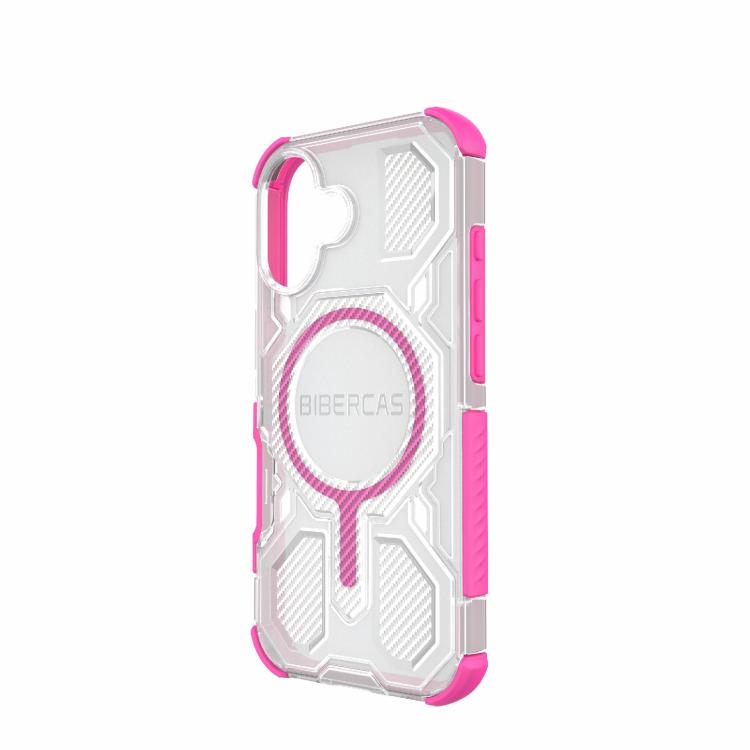 For iPhone 17 BIBERCAS Transparent Color Series MagSafe Air Bag Shockproof Phone Case(Pink) - iPhone 17 Cases by BIBERCAS | Online Shopping UK | buy2fix