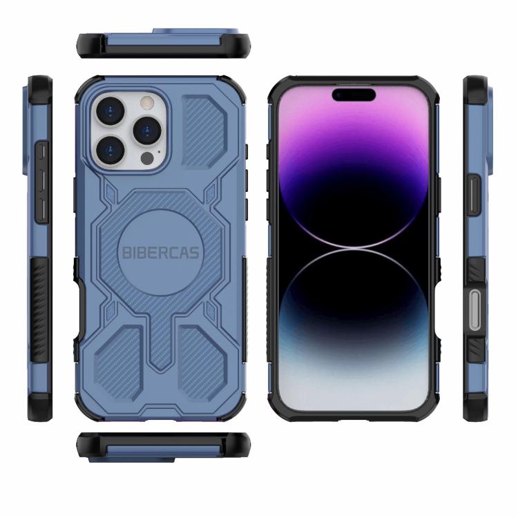 For iPhone 16 Pro Max BIBERCAS Real Color Series MagSafe Shockproof Phone Case(Blue) - iPhone 16 Pro Max Cases by BIBERCAS | Online Shopping UK | buy2fix