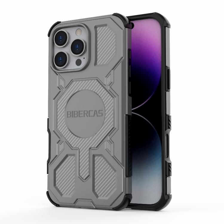 For iPhone 16 Pro Max BIBERCAS Real Color Series MagSafe Shockproof Phone Case(Gray) - iPhone 16 Pro Max Cases by BIBERCAS | Online Shopping UK | buy2fix