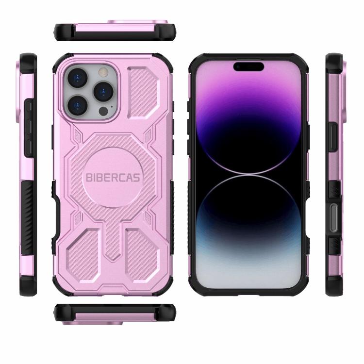 For iPhone 16 Pro Max BIBERCAS Real Color Series MagSafe Shockproof Phone Case(Pink) - iPhone 16 Pro Max Cases by BIBERCAS | Online Shopping UK | buy2fix