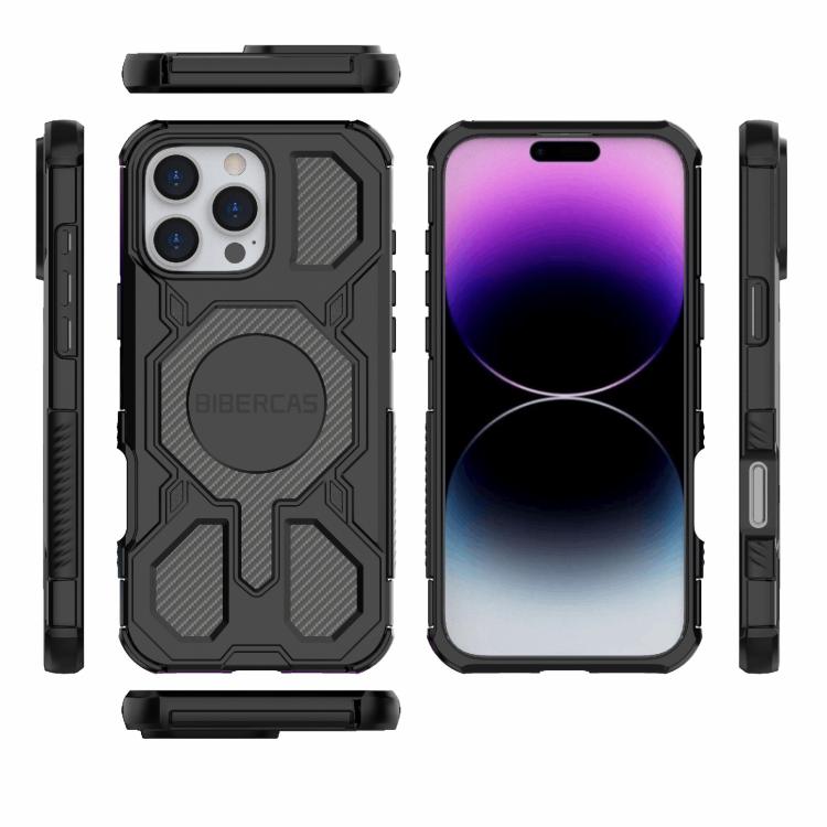 For iPhone 16 Pro Max BIBERCAS Real Color Series MagSafe Shockproof Phone Case(Black) - iPhone 16 Pro Max Cases by BIBERCAS | Online Shopping UK | buy2fix