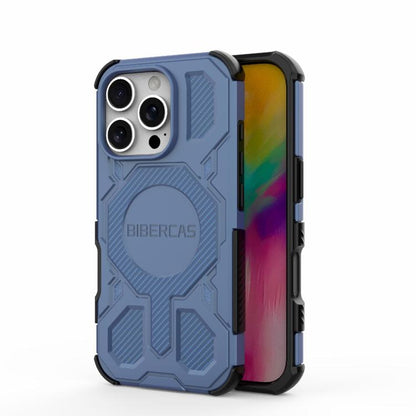 For iPhone 16 Pro BIBERCAS Real Color Series MagSafe Shockproof Phone Case(Blue) - iPhone 16 Pro Cases by BIBERCAS | Online Shopping UK | buy2fix