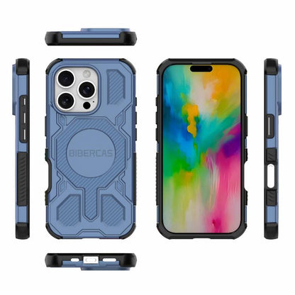 For iPhone 16 Pro BIBERCAS Real Color Series MagSafe Shockproof Phone Case(Blue) - iPhone 16 Pro Cases by BIBERCAS | Online Shopping UK | buy2fix
