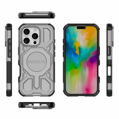 For iPhone 16 Pro BIBERCAS Real Color Series MagSafe Shockproof Phone Case(Gray) - iPhone 16 Pro Cases by BIBERCAS | Online Shopping UK | buy2fix