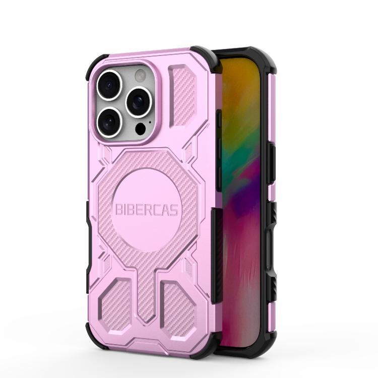 For iPhone 16 Pro BIBERCAS Real Color Series MagSafe Shockproof Phone Case(Pink) - iPhone 16 Pro Cases by BIBERCAS | Online Shopping UK | buy2fix
