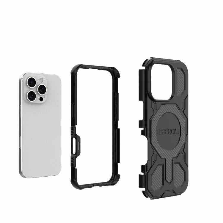 For iPhone 16 Pro BIBERCAS Real Color Series MagSafe Shockproof Phone Case(Black) - iPhone 16 Pro Cases by BIBERCAS | Online Shopping UK | buy2fix