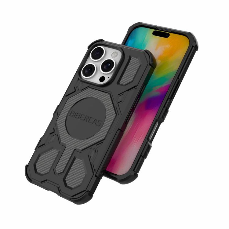 For iPhone 16 Pro BIBERCAS Real Color Series MagSafe Shockproof Phone Case(Black) - iPhone 16 Pro Cases by BIBERCAS | Online Shopping UK | buy2fix