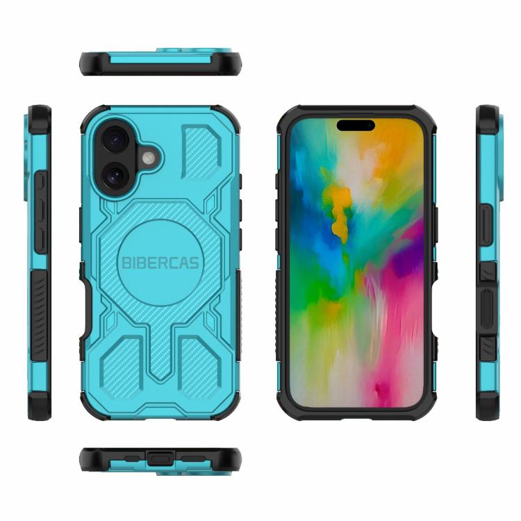 For iPhone 16 BIBERCAS Real Color Series MagSafe Shockproof Phone Case(Green) - iPhone 16 Cases by BIBERCAS | Online Shopping UK | buy2fix