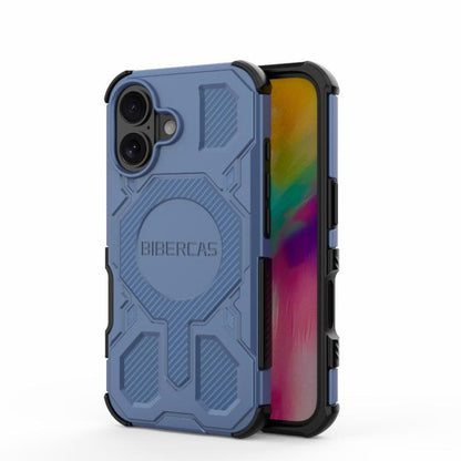 For iPhone 16 BIBERCAS Real Color Series MagSafe Shockproof Phone Case(Blue) - iPhone 16 Cases by BIBERCAS | Online Shopping UK | buy2fix