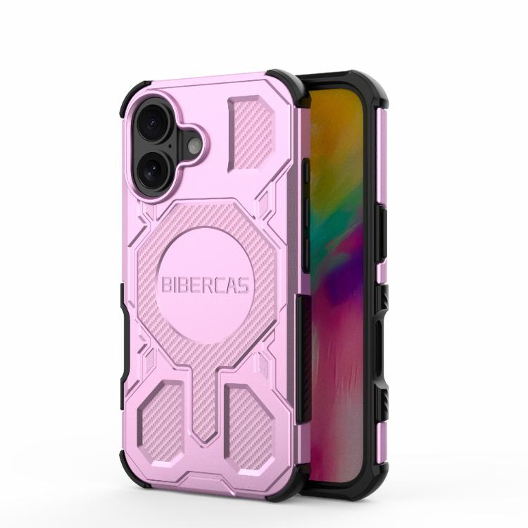 For iPhone 16 BIBERCAS Real Color Series MagSafe Shockproof Phone Case(Pink) - iPhone 16 Cases by BIBERCAS | Online Shopping UK | buy2fix