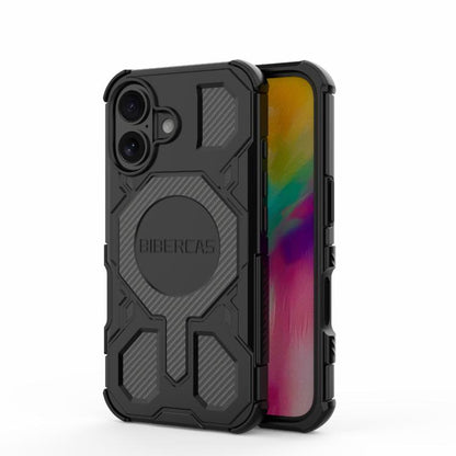 For iPhone 16 BIBERCAS Real Color Series MagSafe Shockproof Phone Case(Black) - iPhone 16 Cases by BIBERCAS | Online Shopping UK | buy2fix