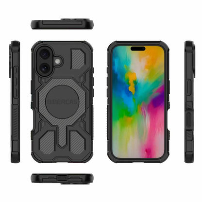 For iPhone 16 BIBERCAS Real Color Series MagSafe Shockproof Phone Case(Black) - iPhone 16 Cases by BIBERCAS | Online Shopping UK | buy2fix