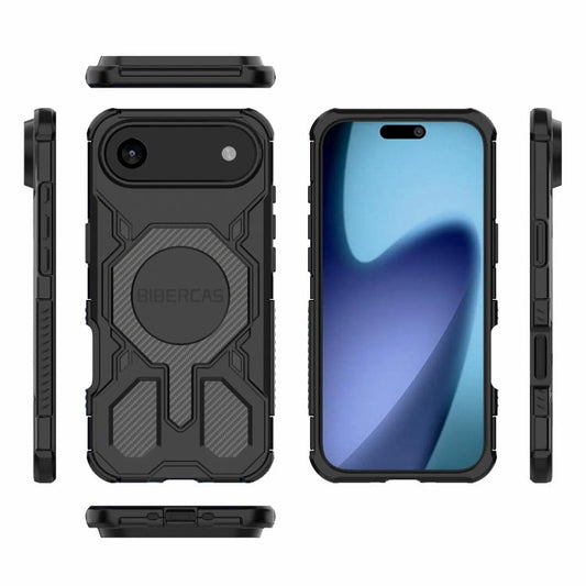 For iPhone Air BIBERCAS Real Color Series MagSafe Shockproof Phone Case(Black) - iPhone Air Cases by BIBERCAS | Online Shopping UK | buy2fix