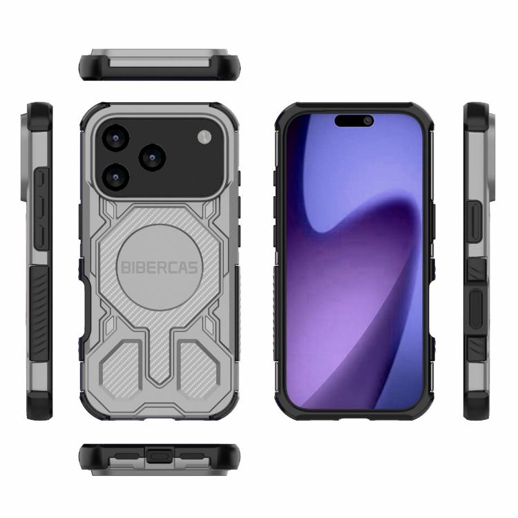 For iPhone 17 Pro BIBERCAS Real Color Series MagSafe Shockproof Phone Case(Gray) - iPhone 17 Pro Cases by BIBERCAS | Online Shopping UK | buy2fix