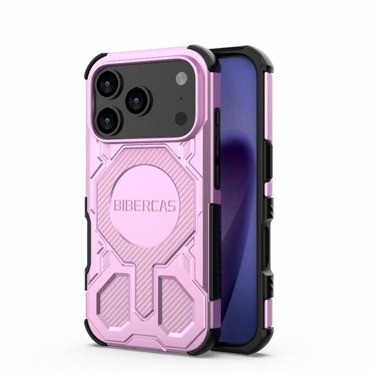 For iPhone 18 Pro / 17 Pro BIBERCAS Real Color Series MagSafe Shockproof Phone Case(Pink)