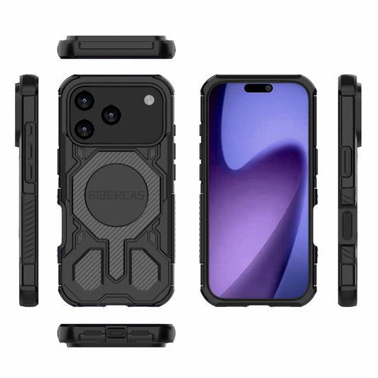 For iPhone 17 Pro BIBERCAS Real Color Series MagSafe Shockproof Phone Case(Black) - iPhone 17 Pro Cases by BIBERCAS | Online Shopping UK | buy2fix