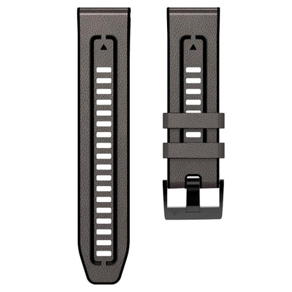 For Garmin 22mm xDfind Leather Skin Silicone Quick Release Watch Band(Starry Gray) - Watch Bands by xDfind | Online Shopping UK | buy2fix