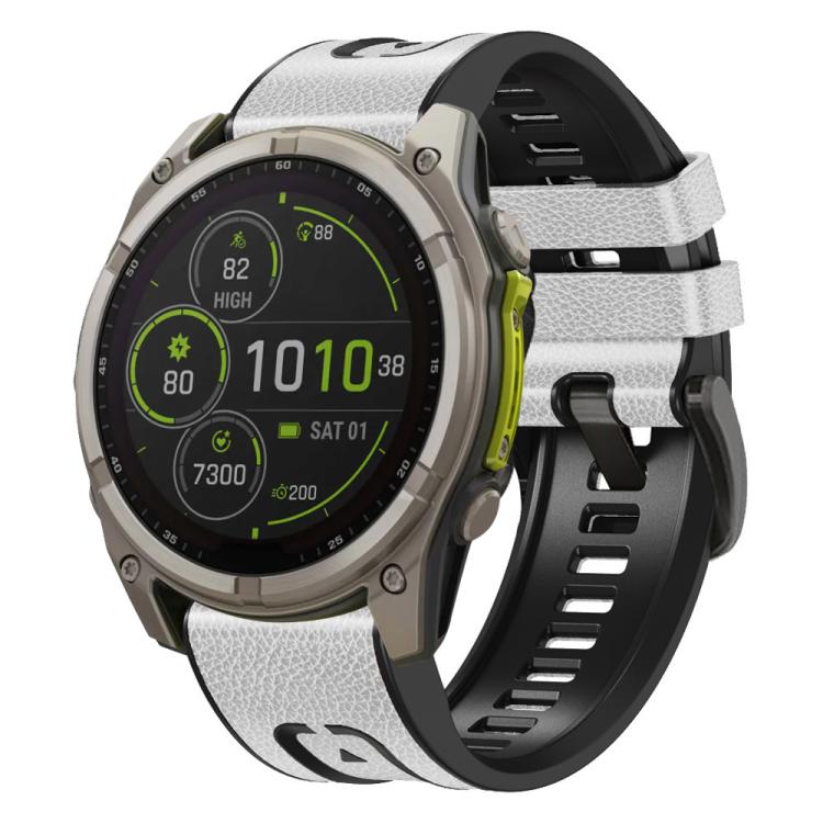 For Garmin 26mm xDfind Leather Skin Silicone Quick Release Watch Band(White) - Watch Bands by xDfind | Online Shopping UK | buy2fix