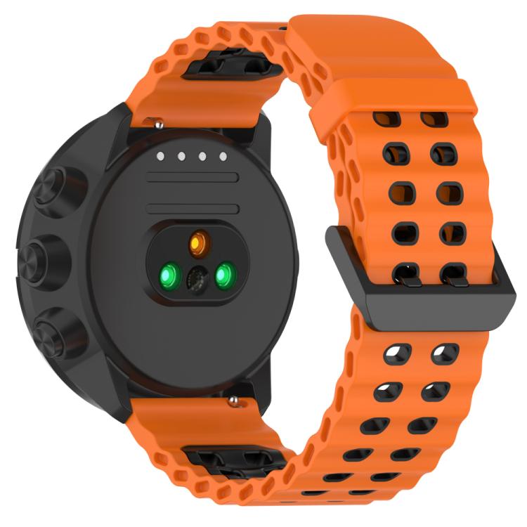 For Suunto 9 / 7 / Spartan Sport xDfind Ocean Dual Pin Buckle Silicone Watch Band(Orange Black) -  by xDfind | Online Shopping UK | buy2fix
