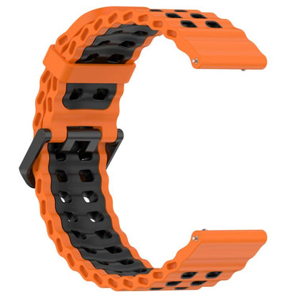 For Suunto 9 / 7 / Spartan Sport xDfind Ocean Dual Pin Buckle Silicone Watch Band(Orange Black) -  by xDfind | Online Shopping UK | buy2fix