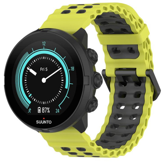For Suunto 9 / 7 / Spartan Sport xDfind Ocean Dual Pin Buckle Silicone Watch Band(Lime Grey)