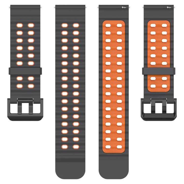 For Suunto 9 / 7 / Spartan Sport xDfind Ocean Dual Pin Buckle Silicone Watch Band(Space Grey Orange) -  by xDfind | Online Shopping UK | buy2fix