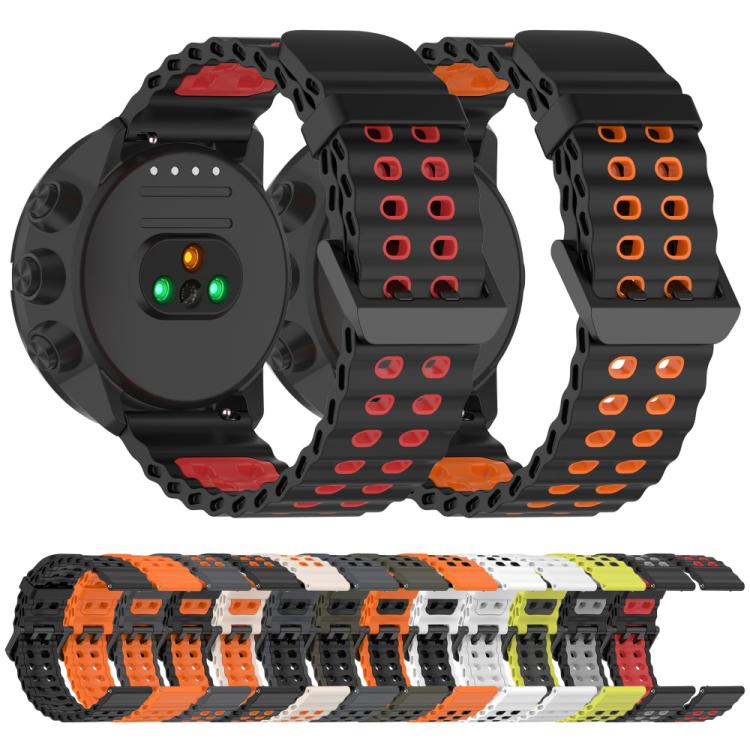 For Suunto 9 / 7 / Spartan Sport xDfind Ocean Dual Pin Buckle Silicone Watch Band(Orange Black) -  by xDfind | Online Shopping UK | buy2fix