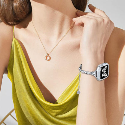 For Apple Watch 42 / 44 / 45 / 46 / 49mm xDfind Twist Bracelet Diamond Metal Watch Band(Silver) - Watch Bands by xDfind | Online Shopping UK | buy2fix