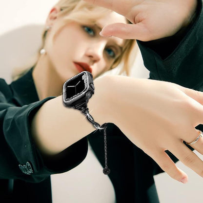 For Apple Watch 42 / 44 / 45 / 46 / 49mm xDfind Twist Bracelet Diamond Metal Watch Band(Silver) - Watch Bands by xDfind | Online Shopping UK | buy2fix