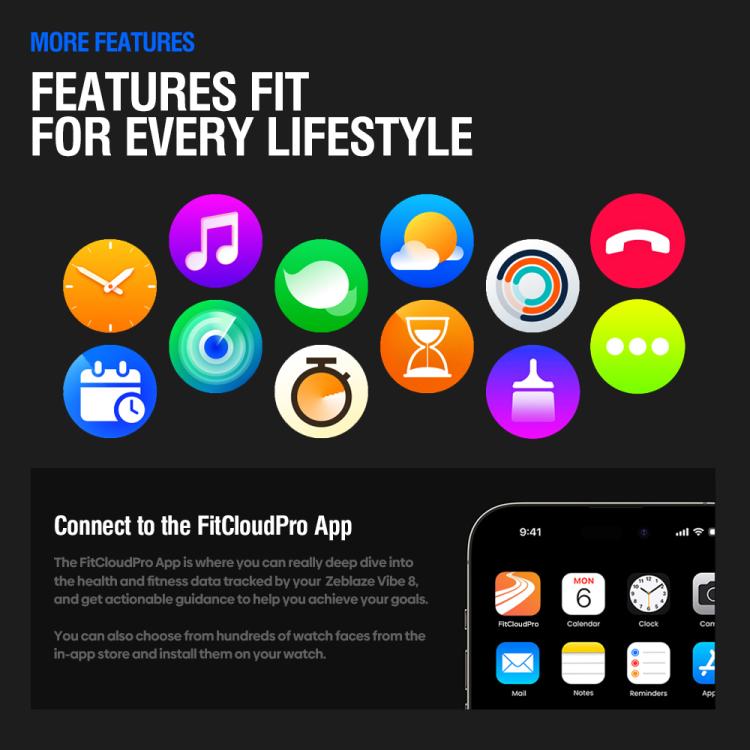 Zeblaze Vibe 8 Rugged Outdoor Smart Watch 1.43 inch Screen 5 ATM & IP69K Built-in Flashlight(Grey) - Smart Watches by Zeblaze | Online Shopping UK | buy2fix