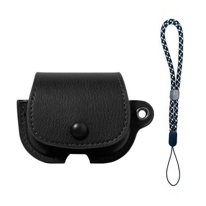 For AirPods Pro 3 Backpack Style PU Leather Earphone Protective Case with Lanyard(Black) - For AirPods Pro 3 by buy2fix | Online Shopping UK | buy2fix