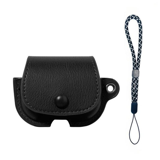 For AirPods Pro 3 Backpack Style PU Leather Earphone Protective Case with Lanyard(Black) - For AirPods Pro 3 by buy2fix | Online Shopping UK | buy2fix