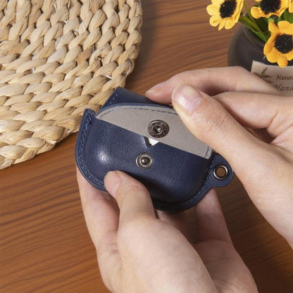 For AirPods Pro 3 Backpack Style PU Leather Earphone Protective Case with Lanyard(Black) - For AirPods Pro 3 by buy2fix | Online Shopping UK | buy2fix