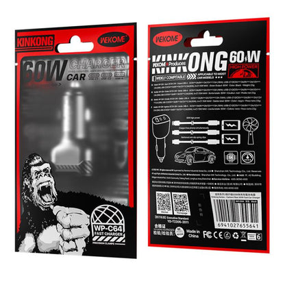 WK WP-C64 Carbon Fiber 60W Fast Car Charging Charger(Black) - Car Charger by WK | Online Shopping UK | buy2fix