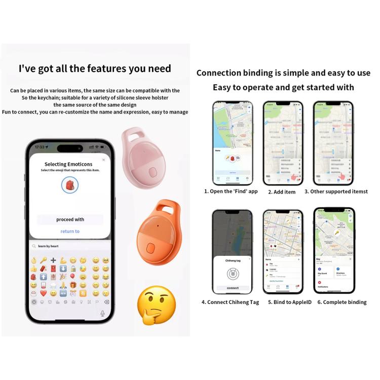 JHX05 iOS Mini GPS Global Smart Location Tracker Anti-lost Device(Orange) - Personal Tracker by buy2fix | Online Shopping UK | buy2fix