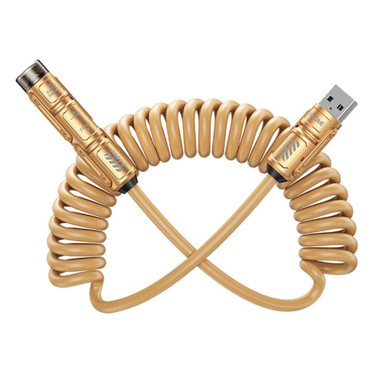 WK WDC-80 240W Car Charging Data Cable with Safety Hammer(Champagne Gold)