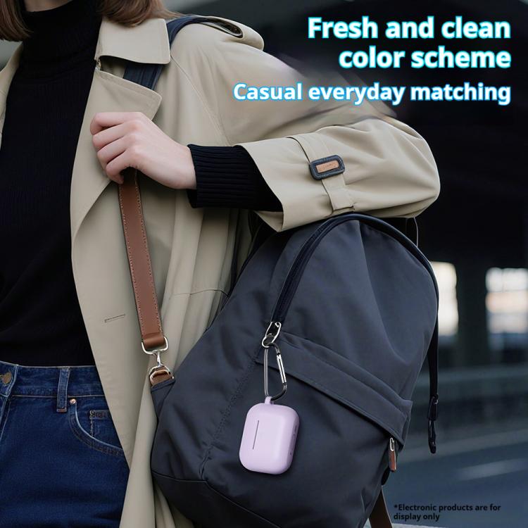 For AirPods Pro 3 Silicone Earphone Protective Case with Hook, Thickness: 2.0mm(Lavender Grey) - For AirPods Pro 3 by buy2fix | Online Shopping UK | buy2fix