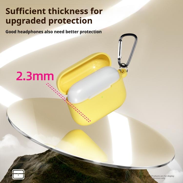 For AirPods Pro 3 Silicone Earphone Protective Case with Hook, Thickness: 2.0mm(Lavender Grey) - For AirPods Pro 3 by buy2fix | Online Shopping UK | buy2fix