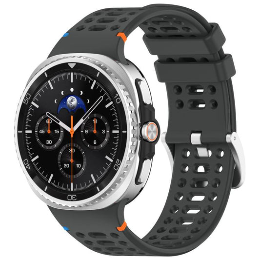 For Samsung Galaxy Watch8 / Watch8 Classic xDfind Alloy Silver Buckle Breathable Hole Silicone Watch Band(Official Space Grey) - Watch Bands by xDfind | Online Shopping UK | buy2fix