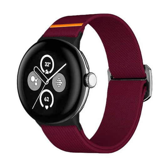 For Google Pixel Watch 3 45mm xDfind Elastic Nylon Watch Band(Wine Red) - Watch Bands by xDfind | Online Shopping UK | buy2fix