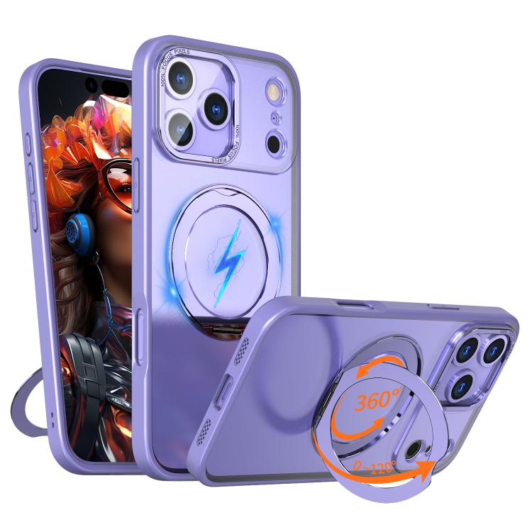 For iPhone 17 Pro Max kalebol MagSafe Metal Ring Holder Phone Case(Light Purple) - iPhone 17 Pro Max Cases by Kalebol | Online Shopping UK | buy2fix