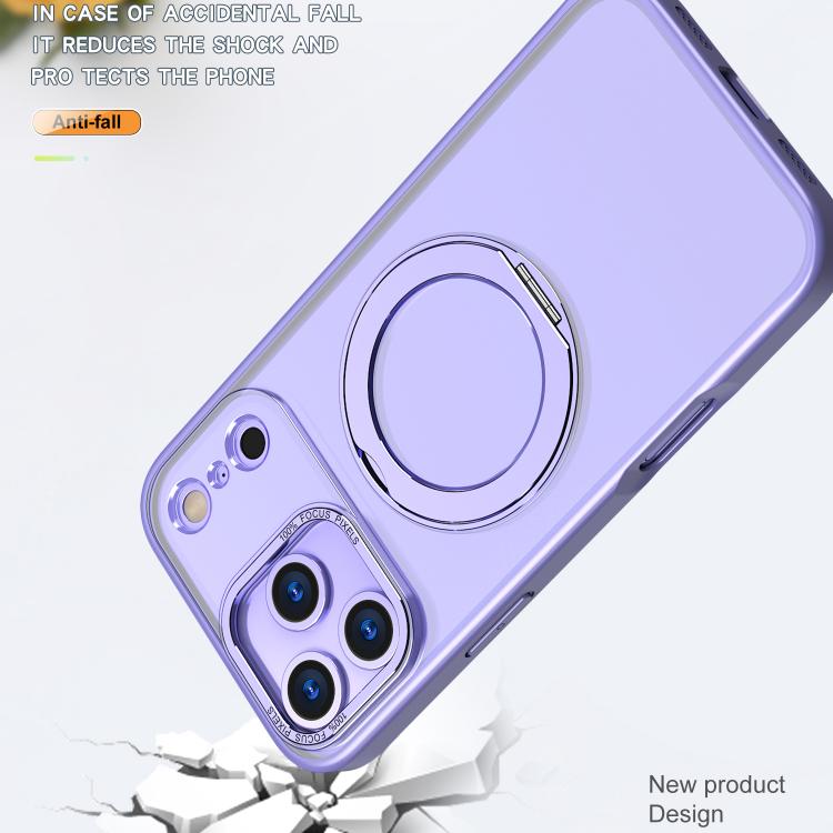 For iPhone 17 Pro Max kalebol MagSafe Metal Ring Holder Phone Case(Light Purple) - iPhone 17 Pro Max Cases by Kalebol | Online Shopping UK | buy2fix
