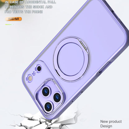 For iPhone 17 Pro Max kalebol MagSafe Metal Ring Holder Phone Case(Light Purple) - iPhone 17 Pro Max Cases by Kalebol | Online Shopping UK | buy2fix