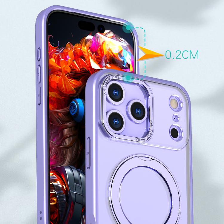 For iPhone 17 Pro Max kalebol MagSafe Metal Ring Holder Phone Case(Light Purple) - iPhone 17 Pro Max Cases by Kalebol | Online Shopping UK | buy2fix