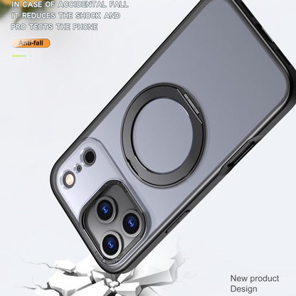 For iPhone 17 Pro Max kalebol MagSafe Metal Ring Holder Phone Case(Black) - iPhone 17 Pro Max Cases by Kalebol | Online Shopping UK | buy2fix