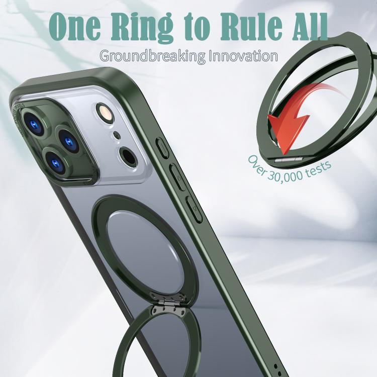 For iPhone 17 Pro Max kalebol MagSafe Metal Ring Holder Phone Case(Green) - iPhone 17 Pro Max Cases by Kalebol | Online Shopping UK | buy2fix