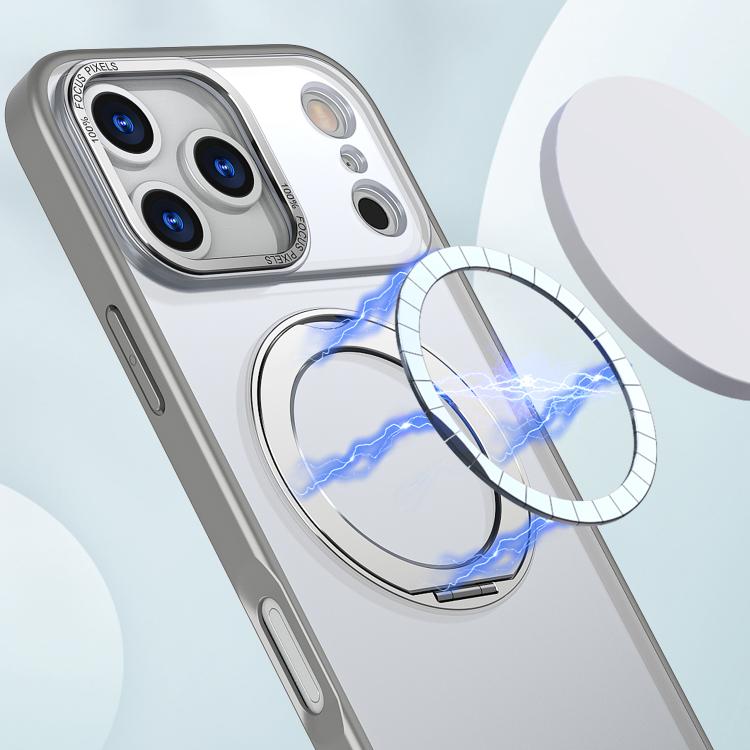 For iPhone 17 Pro Max kalebol MagSafe Metal Ring Holder Phone Case(Titanium Gray) - iPhone 17 Pro Max Cases by Kalebol | Online Shopping UK | buy2fix